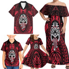 New Zealand Maori Language Week Family Matching Off Shoulder Maxi Dress and Hawaiian Shirt Te Wiki O Te Reo Maori Hei Tiki
