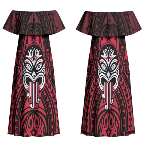 New Zealand Maori Language Week Family Matching Off Shoulder Maxi Dress and Hawaiian Shirt Te Wiki O Te Reo Maori Hei Tiki
