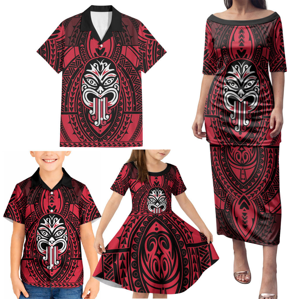 New Zealand Maori Language Week Family Matching Puletasi and Hawaiian Shirt Te Wiki O Te Reo Maori Hei Tiki