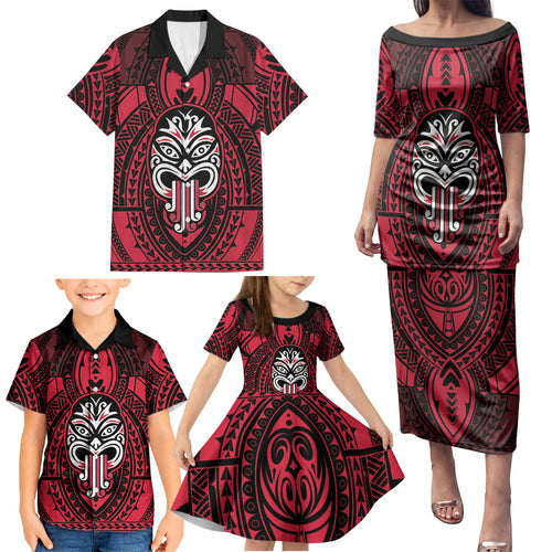 New Zealand Maori Language Week Family Matching Puletasi and Hawaiian Shirt Te Wiki O Te Reo Maori Hei Tiki