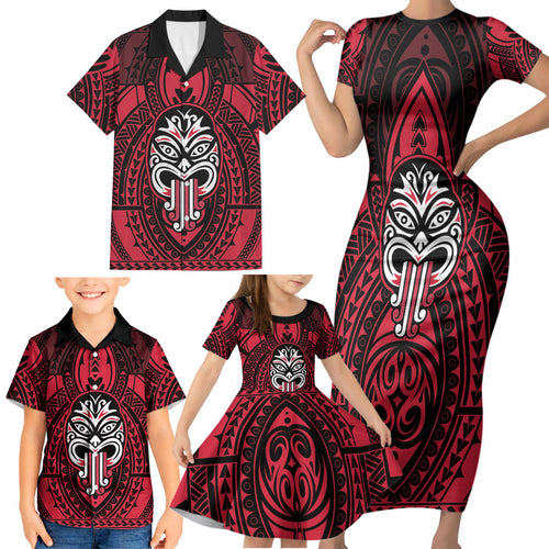 New Zealand Maori Language Week Family Matching Short Sleeve Bodycon Dress and Hawaiian Shirt Te Wiki O Te Reo Maori Hei Tiki