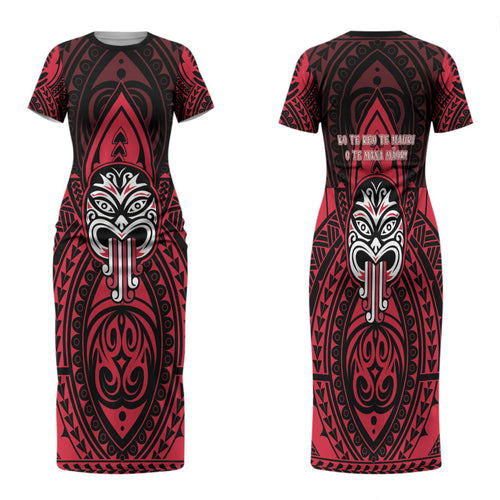 New Zealand Maori Language Week Family Matching Short Sleeve Bodycon Dress and Hawaiian Shirt Te Wiki O Te Reo Maori Hei Tiki