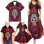 New Zealand Maori Language Week Family Matching Summer Maxi Dress and Hawaiian Shirt Te Wiki O Te Reo Maori Hei Tiki