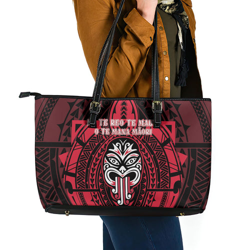 New Zealand Maori Language Week Leather Tote Bag Te Wiki O Te Reo Maori Hei Tiki