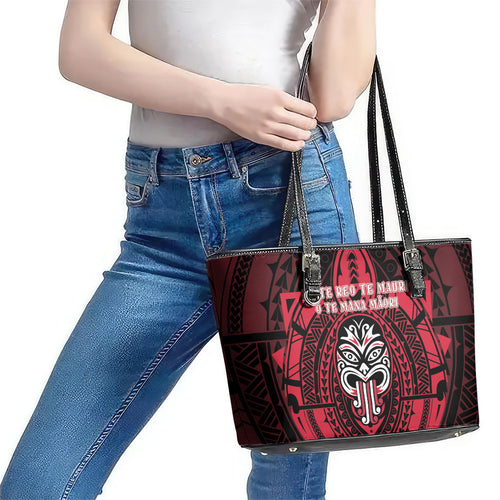New Zealand Maori Language Week Leather Tote Bag Te Wiki O Te Reo Maori Hei Tiki