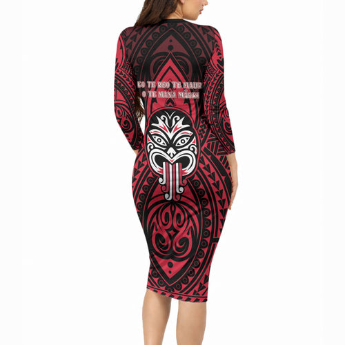 New Zealand Maori Language Week Long Sleeve Bodycon Dress Te Wiki O Te Reo Maori Hei Tiki