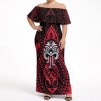New Zealand Maori Language Week Off Shoulder Maxi Dress Te Wiki O Te Reo Maori Hei Tiki