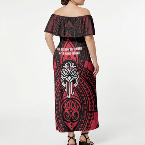 New Zealand Maori Language Week Off Shoulder Maxi Dress Te Wiki O Te Reo Maori Hei Tiki