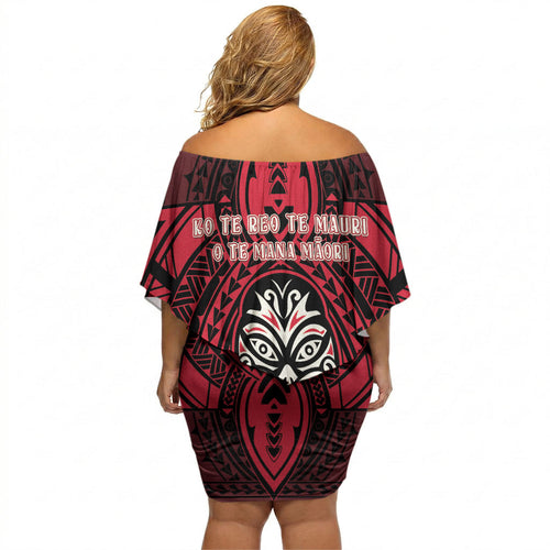 New Zealand Maori Language Week Off Shoulder Short Dress Te Wiki O Te Reo Maori Hei Tiki