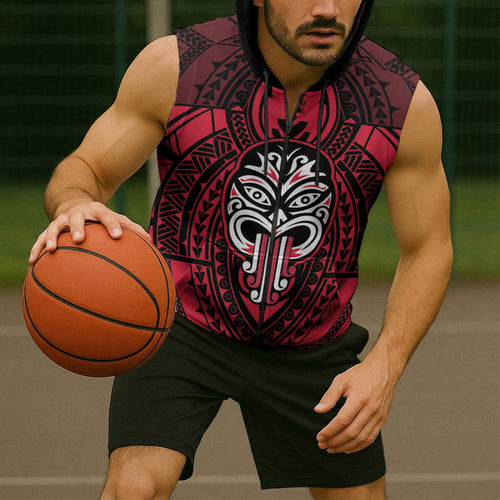 New Zealand Maori Language Week Sleeveless Zip Hoodie Te Wiki O Te Reo Maori Hei Tiki