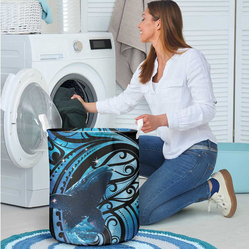 New Zealand Matariki Laundry Basket Maori Humpback Whale Galaxy