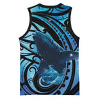 New Zealand Matariki Basketball Jersey Maori Humpback Whale Galaxy