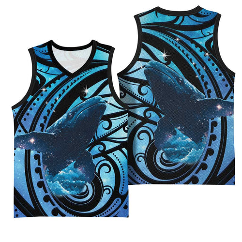 New Zealand Matariki Basketball Jersey Maori Humpback Whale Galaxy