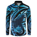 New Zealand Matariki Button Sweatshirt Maori Humpback Whale Galaxy