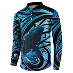 New Zealand Matariki Button Sweatshirt Maori Humpback Whale Galaxy