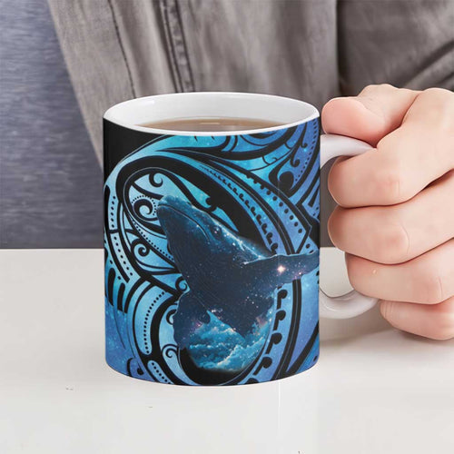 New Zealand Matariki Ceramic Mug Maori Humpback Whale Galaxy