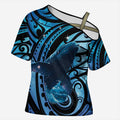New Zealand Matariki Cross Shoulder Shirt Maori Humpback Whale Galaxy