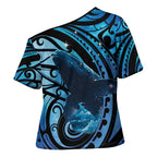 New Zealand Matariki Cross Shoulder Shirt Maori Humpback Whale Galaxy