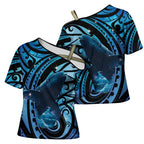 New Zealand Matariki Cross Shoulder Shirt Maori Humpback Whale Galaxy