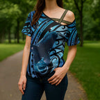 New Zealand Matariki Cross Shoulder Shirt Maori Humpback Whale Galaxy