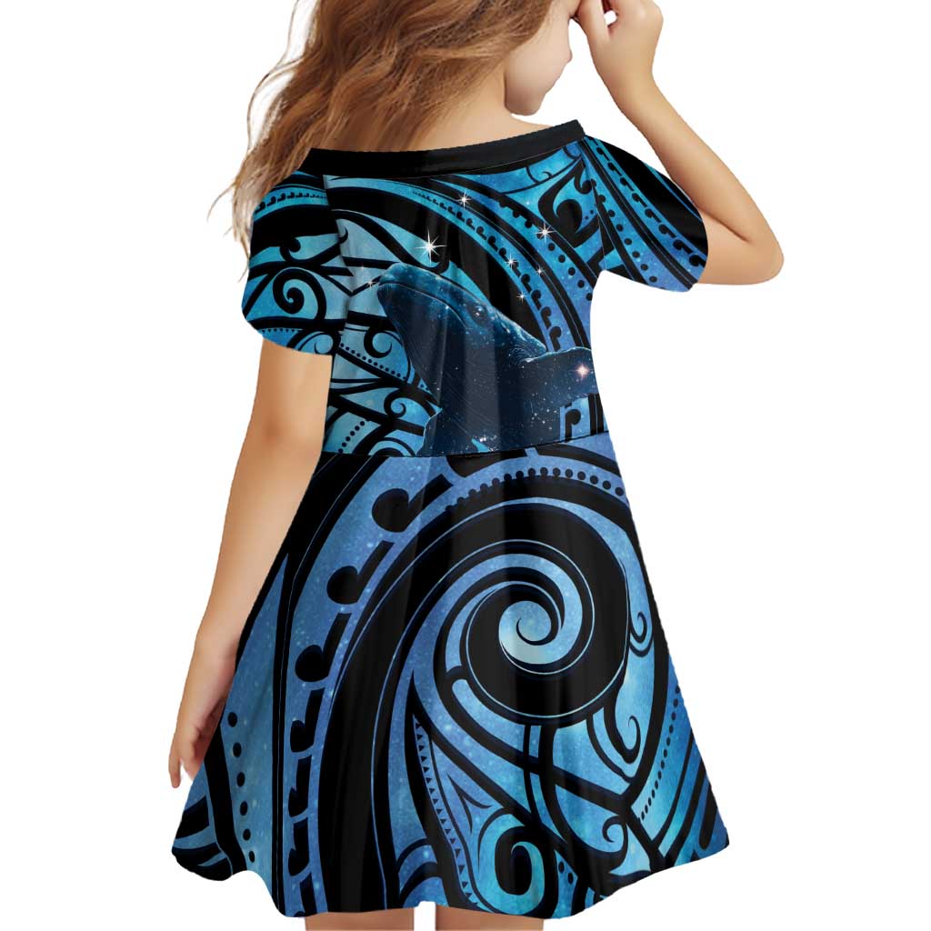 New Zealand Matariki Family Matching Off Shoulder Maxi Dress and Hawaiian Shirt Maori Humpback Whale Galaxy