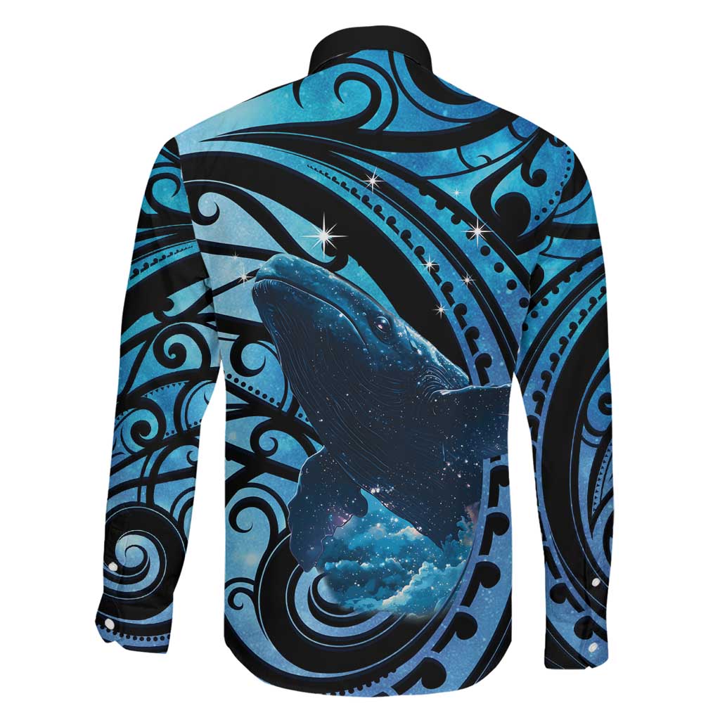 New Zealand Matariki Family Matching Off Shoulder Short Dress and Hawaiian Shirt Maori Humpback Whale Galaxy