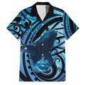 New Zealand Matariki Family Matching Puletasi and Hawaiian Shirt Maori Humpback Whale Galaxy