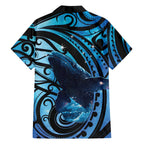 New Zealand Matariki Family Matching Short Sleeve Bodycon Dress and Hawaiian Shirt Maori Humpback Whale Galaxy