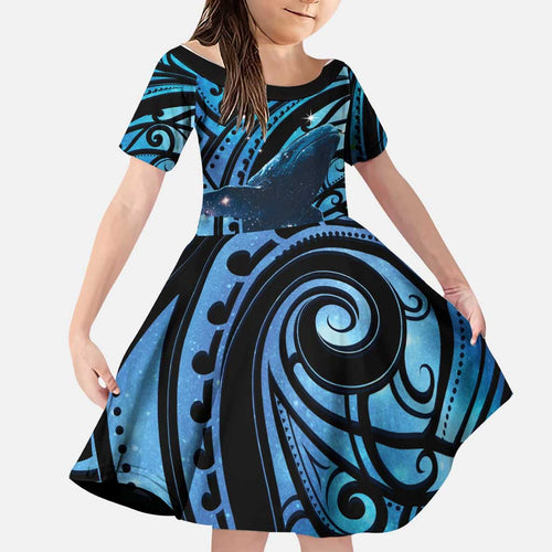 New Zealand Matariki Family Matching Tank Maxi Dress and Hawaiian Shirt Maori Humpback Whale Galaxy