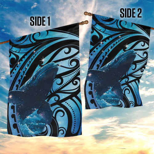 New Zealand Matariki Garden Flag Maori Humpback Whale Galaxy