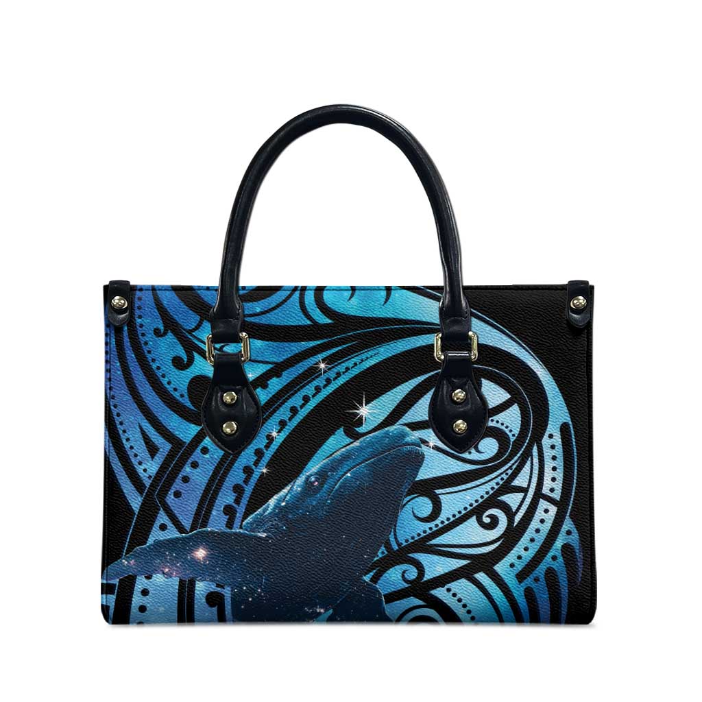 New Zealand Matariki Leather Bag Maori Humpback Whale Galaxy