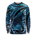New Zealand Matariki Long Sleeve Shirt Maori Humpback Whale Galaxy