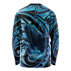 New Zealand Matariki Long Sleeve Shirt Maori Humpback Whale Galaxy