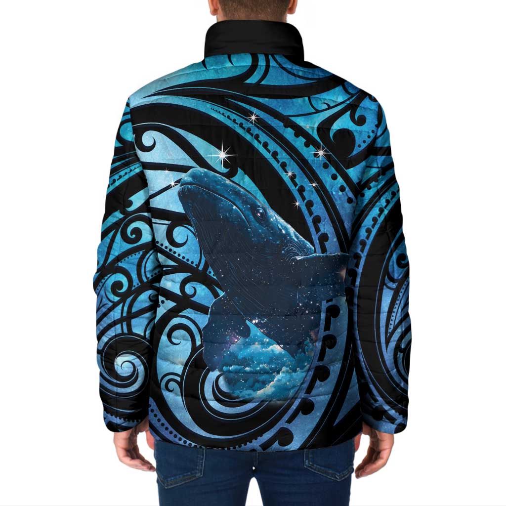 New Zealand Matariki Padded Jacket Maori Humpback Whale Galaxy