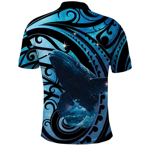 New Zealand Matariki Polo Shirt Maori Humpback Whale Galaxy