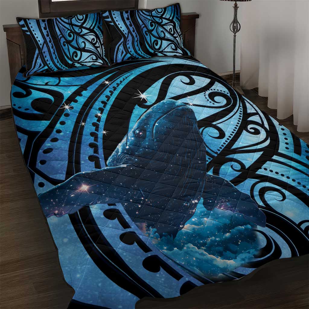 New Zealand Matariki Quilt Bed Set Maori Humpback Whale Galaxy