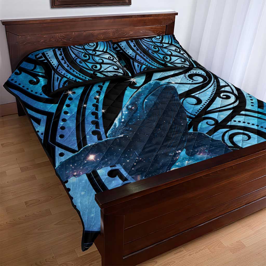 New Zealand Matariki Quilt Bed Set Maori Humpback Whale Galaxy