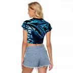 New Zealand Matariki Raglan Cropped T Shirt Maori Humpback Whale Galaxy