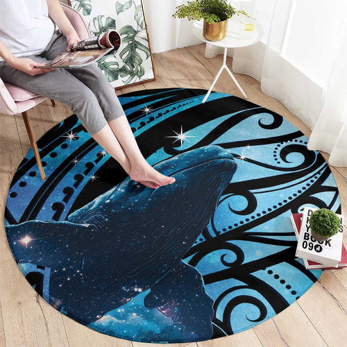 New Zealand Matariki Round Carpet Maori Humpback Whale Galaxy