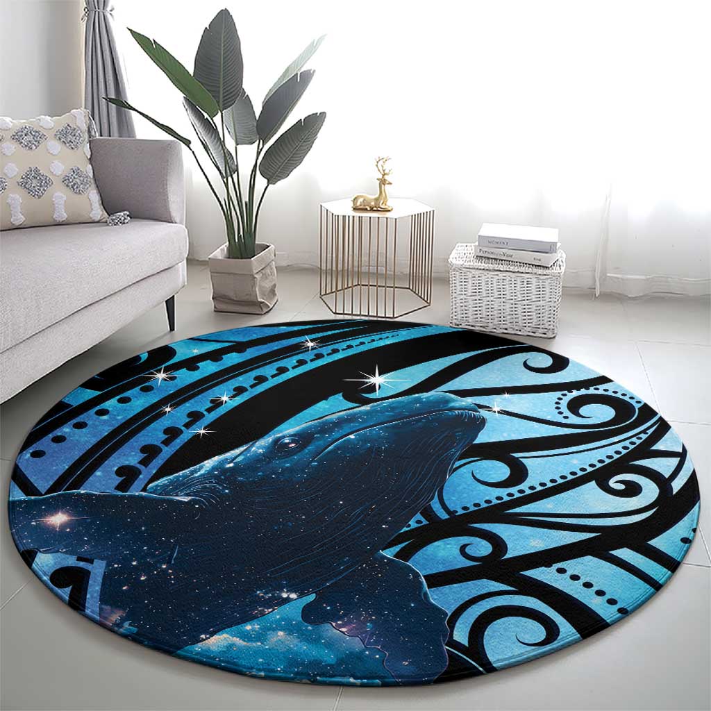 New Zealand Matariki Round Carpet Maori Humpback Whale Galaxy
