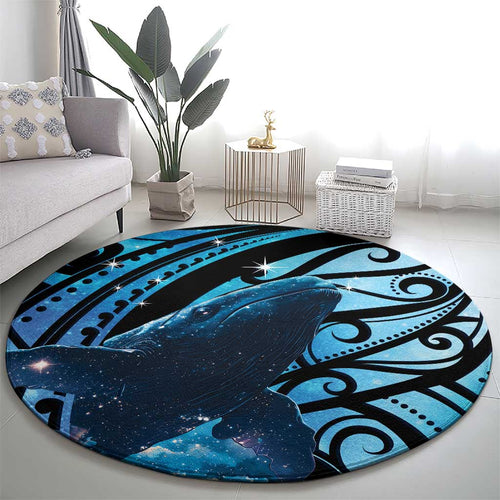 New Zealand Matariki Round Carpet Maori Humpback Whale Galaxy