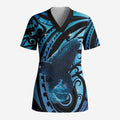 New Zealand Matariki Scrub Top Maori Humpback Whale Galaxy