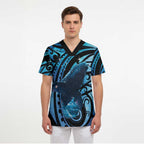 New Zealand Matariki Scrub Top Maori Humpback Whale Galaxy