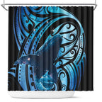 New Zealand Matariki Shower Curtain Maori Humpback Whale Galaxy