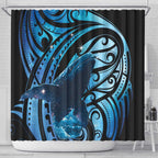 New Zealand Matariki Shower Curtain Maori Humpback Whale Galaxy