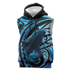 New Zealand Matariki Sleeveless Hoodie Maori Humpback Whale Galaxy