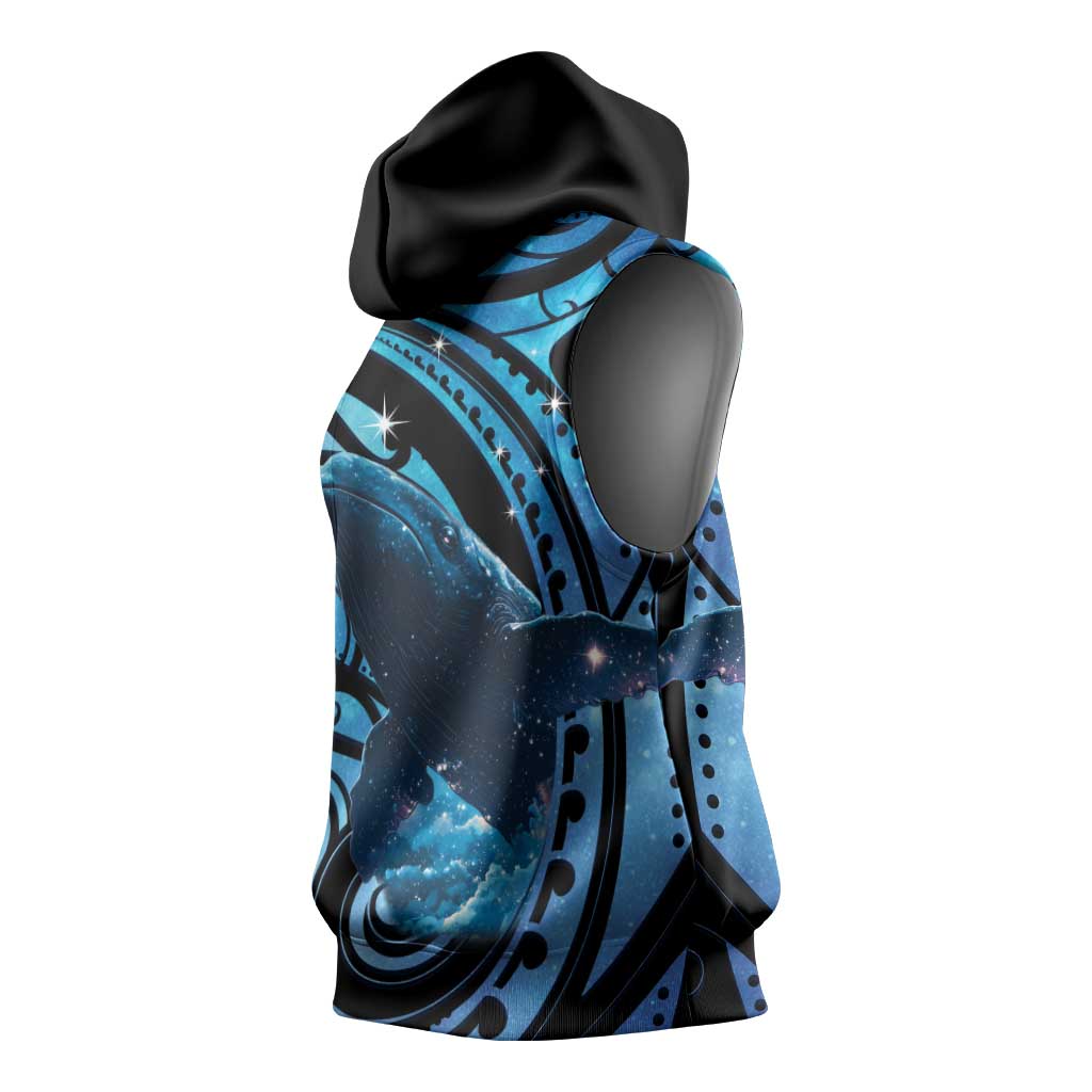 New Zealand Matariki Sleeveless Hoodie Maori Humpback Whale Galaxy