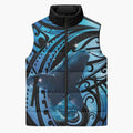 New Zealand Matariki Sleeveless Puffer Jacket Maori Humpback Whale Galaxy