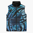 New Zealand Matariki Sleeveless Puffer Jacket Maori Humpback Whale Galaxy