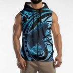 New Zealand Matariki Sleeveless Zip Hoodie Maori Humpback Whale Galaxy
